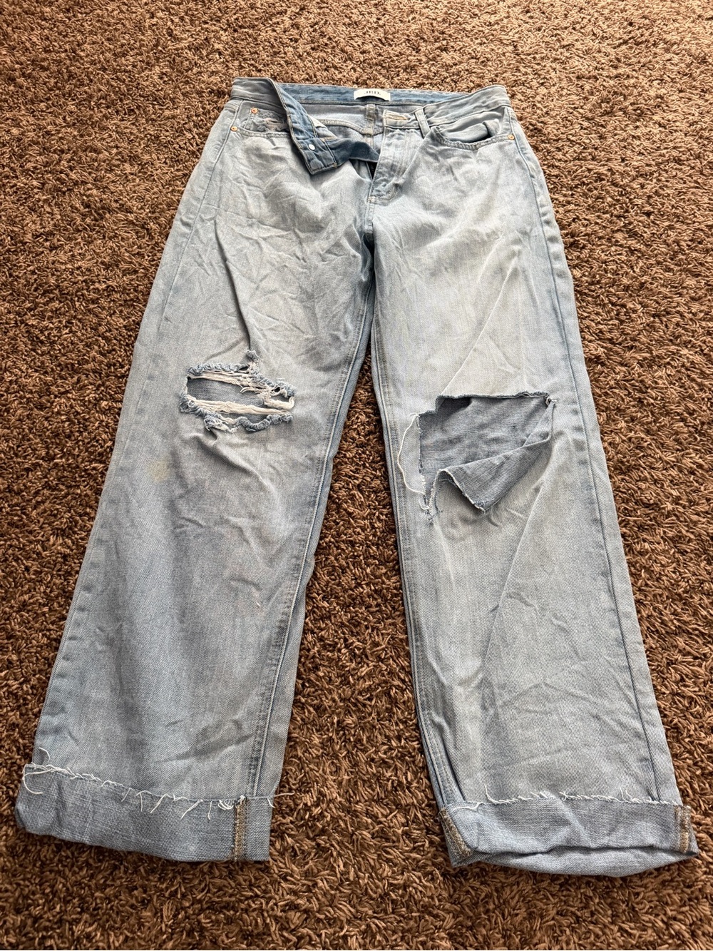 Light Blue Distressed Wide Leg Women’s Jeans